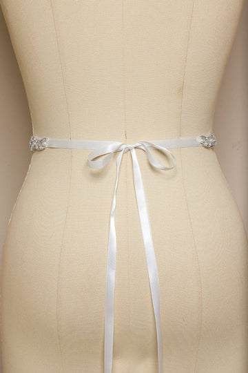 Ceinture blanche avec Rhinstone